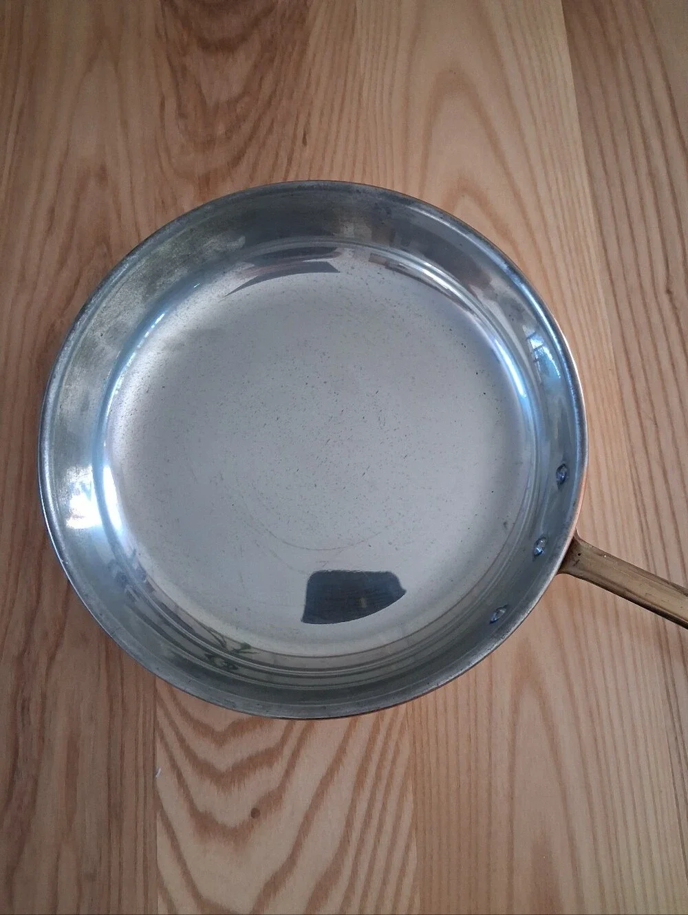Copral Cooper / Brass Pan 7inch French Kitchen/Heirloom Cookware/Vintage